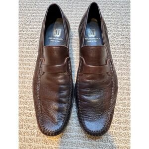 Bruno Magli Mens Brown Leather Penny Loafers Made in Italy Size 10.5 M